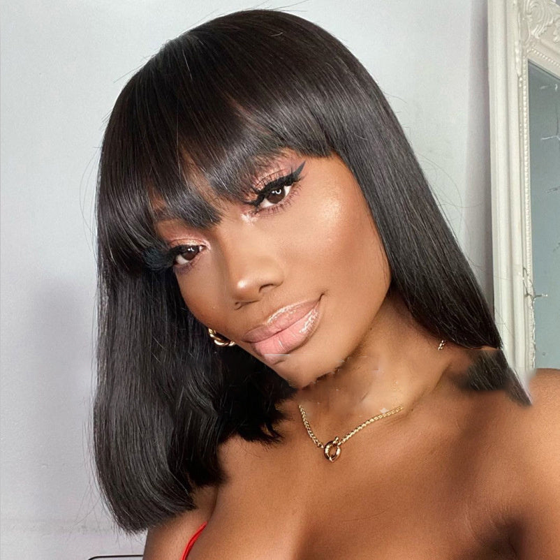 Beauty Short Straight Hair Boobs