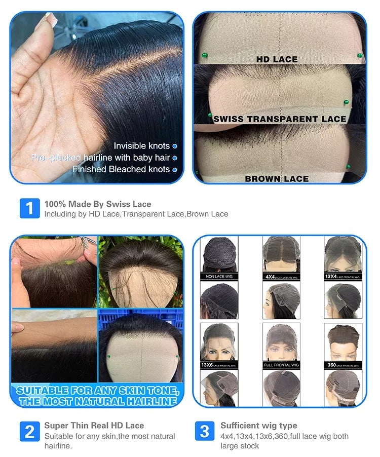Transparent Lace Front Pre-Plucked Bleached Knots