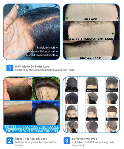 Transparent Lace Front Pre-Plucked Bleached Knots